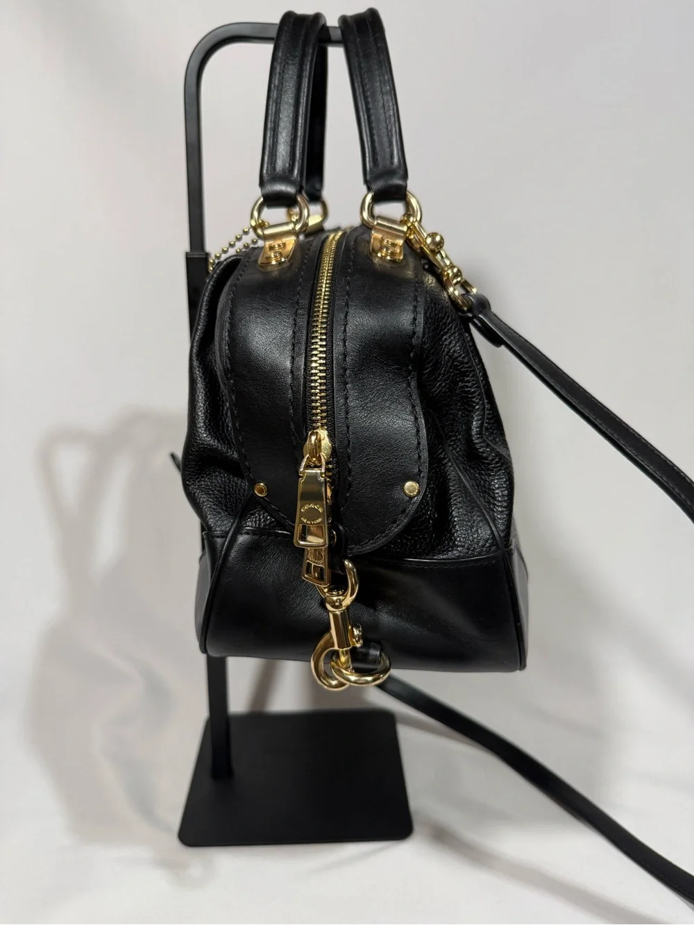 Coach Black Leather Lane Satchel Bag